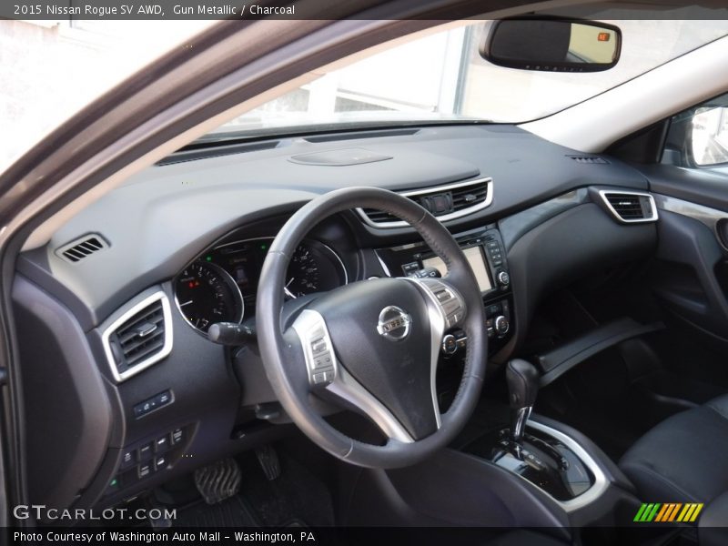 Gun Metallic / Charcoal 2015 Nissan Rogue SV AWD