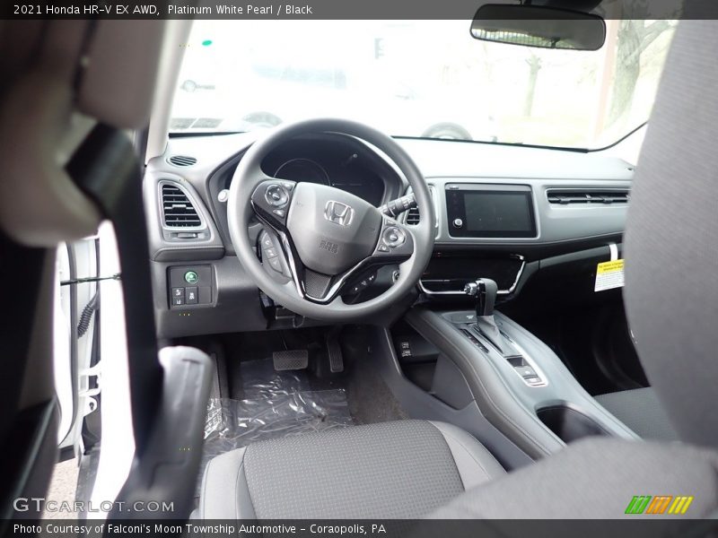 Platinum White Pearl / Black 2021 Honda HR-V EX AWD