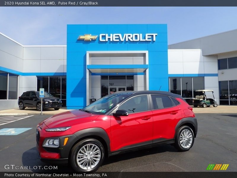 Pulse Red / Gray/Black 2020 Hyundai Kona SEL AWD