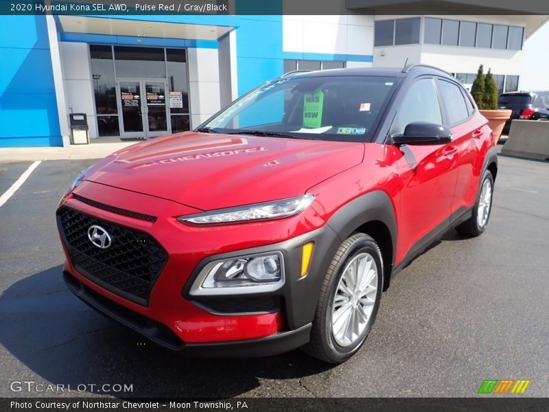 Pulse Red / Gray/Black 2020 Hyundai Kona SEL AWD