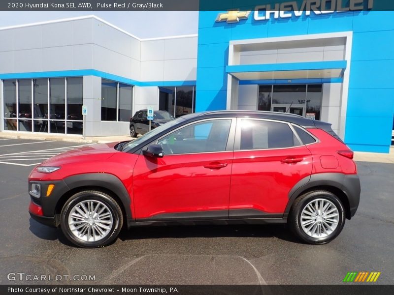 Pulse Red / Gray/Black 2020 Hyundai Kona SEL AWD