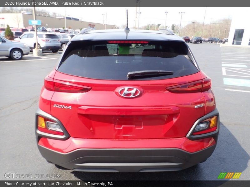Pulse Red / Gray/Black 2020 Hyundai Kona SEL AWD