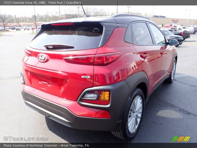 Pulse Red / Gray/Black 2020 Hyundai Kona SEL AWD