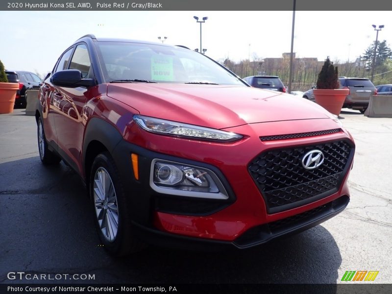 Pulse Red / Gray/Black 2020 Hyundai Kona SEL AWD
