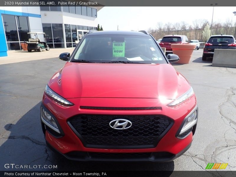 Pulse Red / Gray/Black 2020 Hyundai Kona SEL AWD