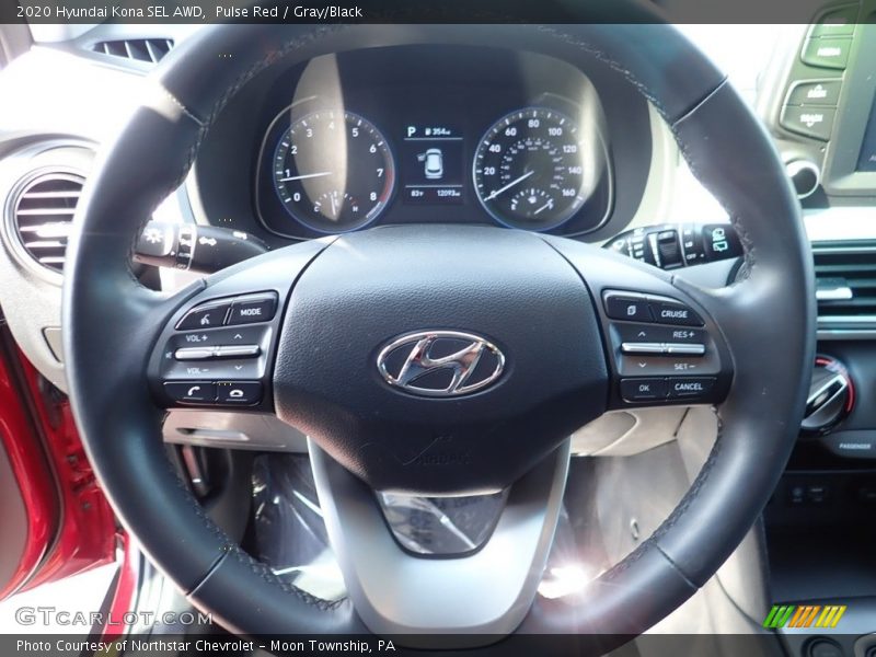 Pulse Red / Gray/Black 2020 Hyundai Kona SEL AWD