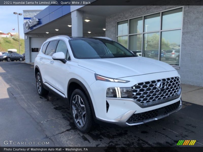 Quartz White / Black 2021 Hyundai Santa Fe Limited AWD