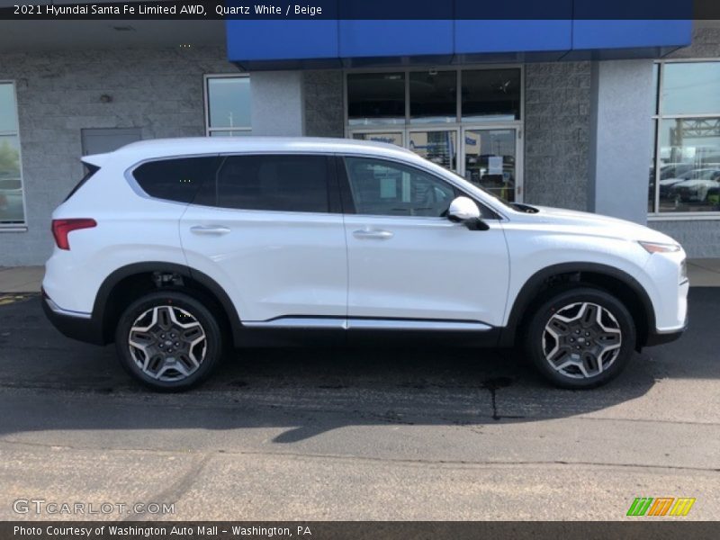 Quartz White / Beige 2021 Hyundai Santa Fe Limited AWD
