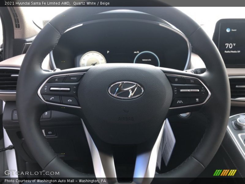 Quartz White / Beige 2021 Hyundai Santa Fe Limited AWD