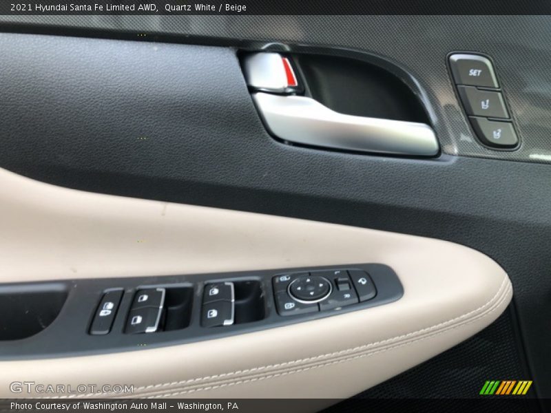 Quartz White / Beige 2021 Hyundai Santa Fe Limited AWD