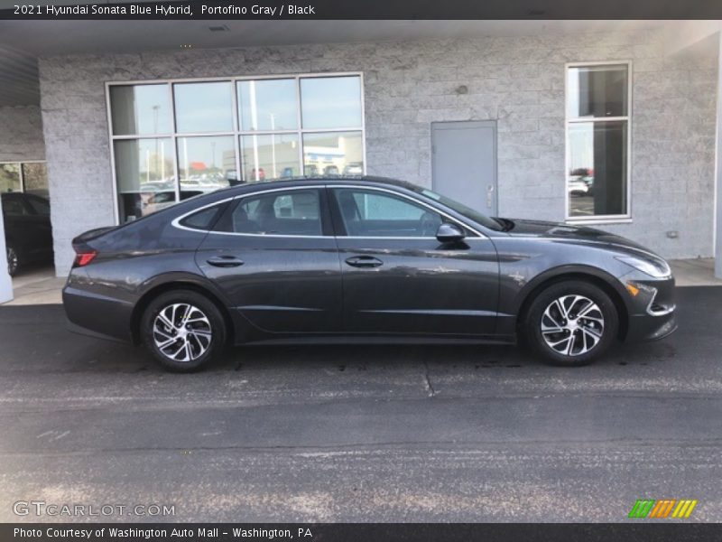 Portofino Gray / Black 2021 Hyundai Sonata Blue Hybrid