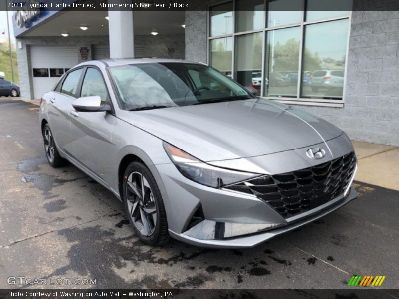 Shimmering Silver Pearl / Black 2021 Hyundai Elantra Limited