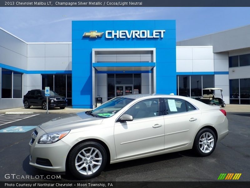 Champagne Silver Metallic / Cocoa/Light Neutral 2013 Chevrolet Malibu LT