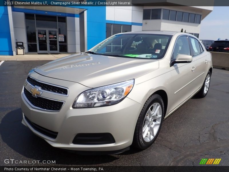 Champagne Silver Metallic / Cocoa/Light Neutral 2013 Chevrolet Malibu LT