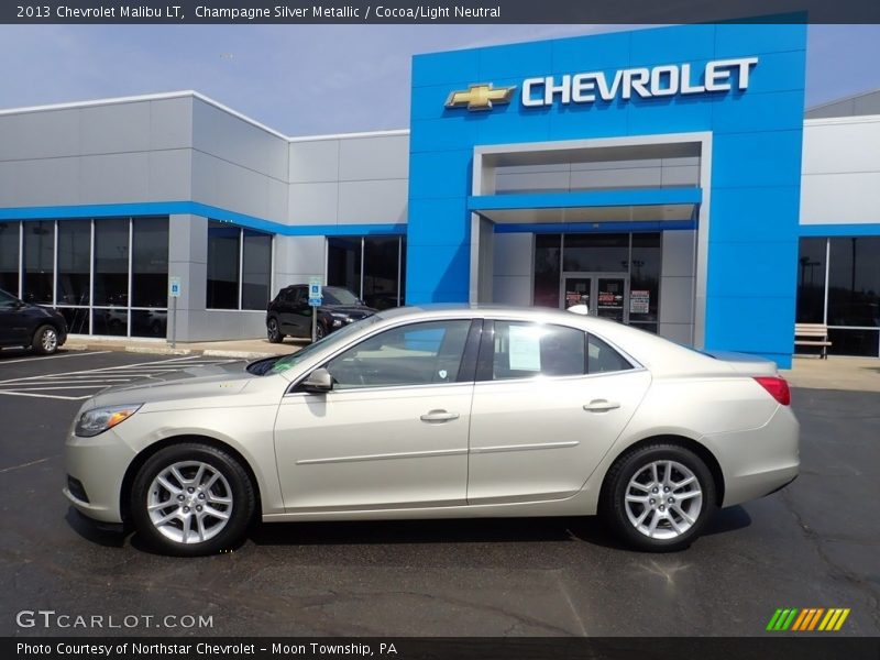 Champagne Silver Metallic / Cocoa/Light Neutral 2013 Chevrolet Malibu LT