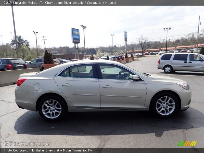 Champagne Silver Metallic / Cocoa/Light Neutral 2013 Chevrolet Malibu LT