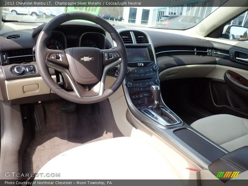 Champagne Silver Metallic / Cocoa/Light Neutral 2013 Chevrolet Malibu LT