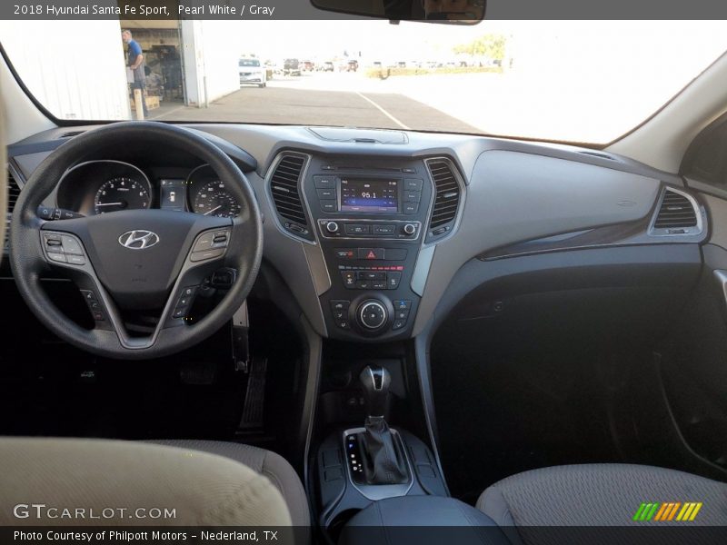 Pearl White / Gray 2018 Hyundai Santa Fe Sport