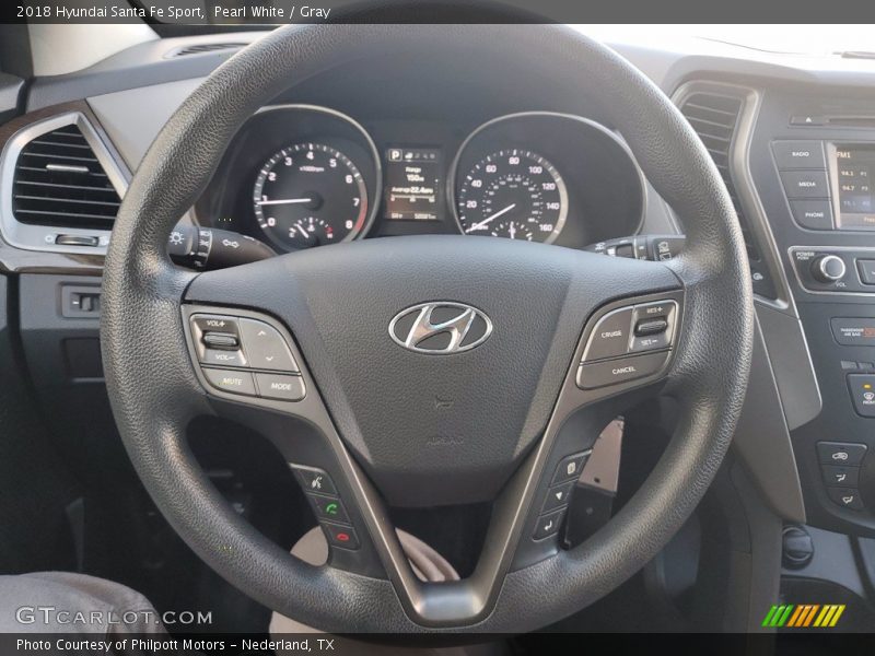 Pearl White / Gray 2018 Hyundai Santa Fe Sport