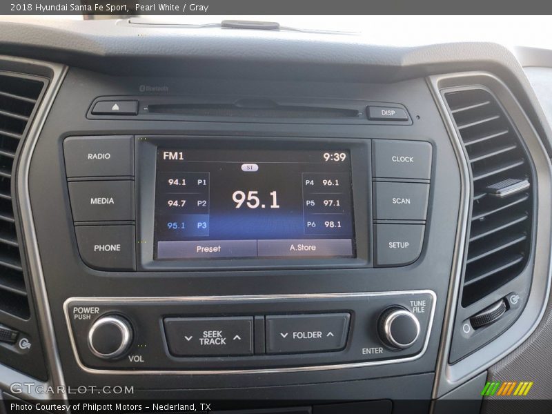 Pearl White / Gray 2018 Hyundai Santa Fe Sport