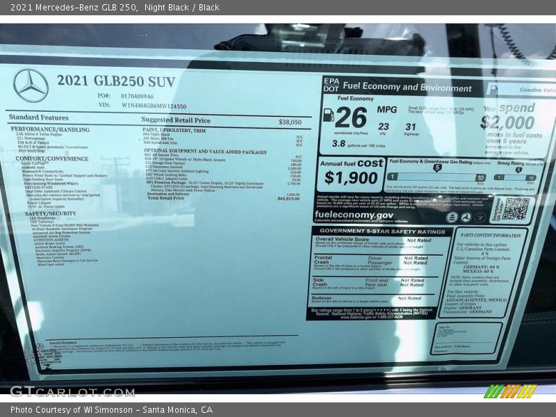 Night Black / Black 2021 Mercedes-Benz GLB 250