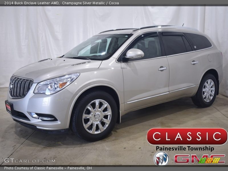 Champagne Silver Metallic / Cocoa 2014 Buick Enclave Leather AWD