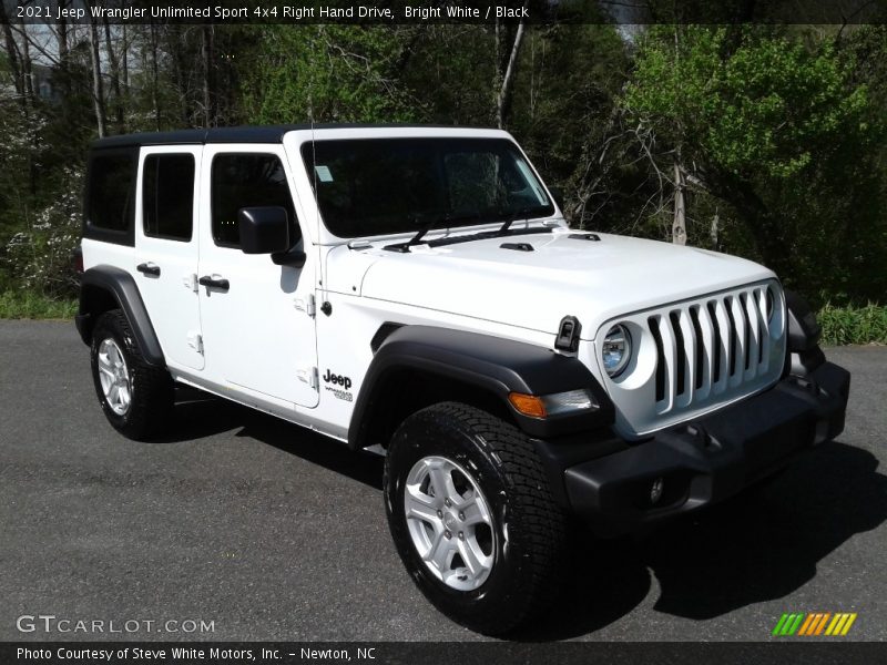Front 3/4 View of 2021 Wrangler Unlimited Sport 4x4 Right Hand Drive