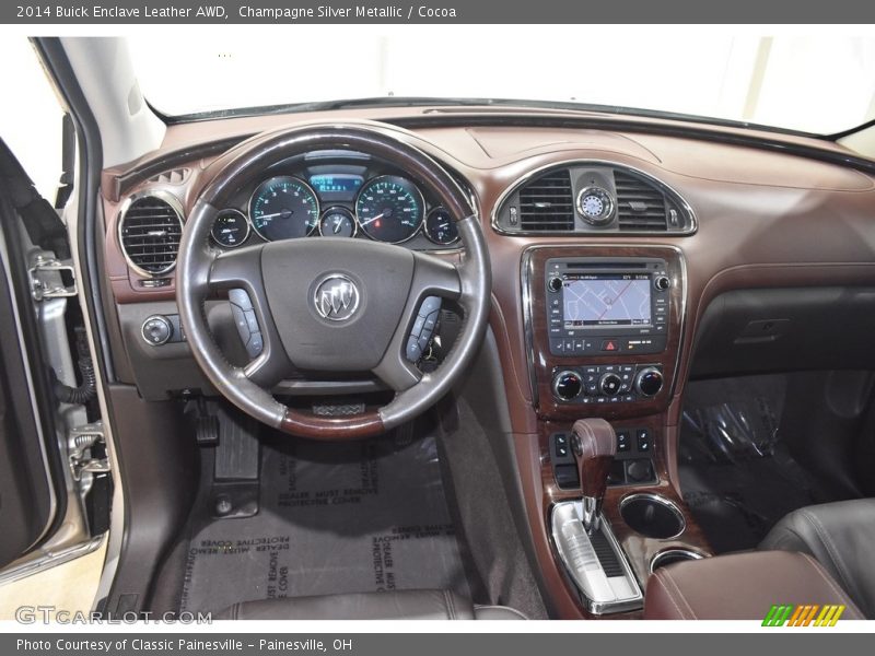 Champagne Silver Metallic / Cocoa 2014 Buick Enclave Leather AWD