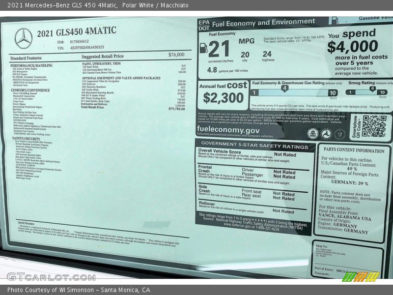 Polar White / Macchiato 2021 Mercedes-Benz GLS 450 4Matic