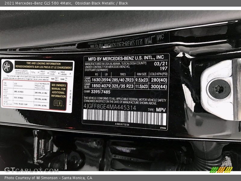 Obsidian Black Metallic / Black 2021 Mercedes-Benz GLS 580 4Matic