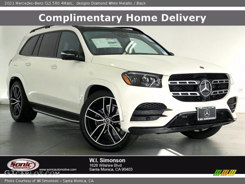 designo Diamond White Metallic / Black 2021 Mercedes-Benz GLS 580 4Matic