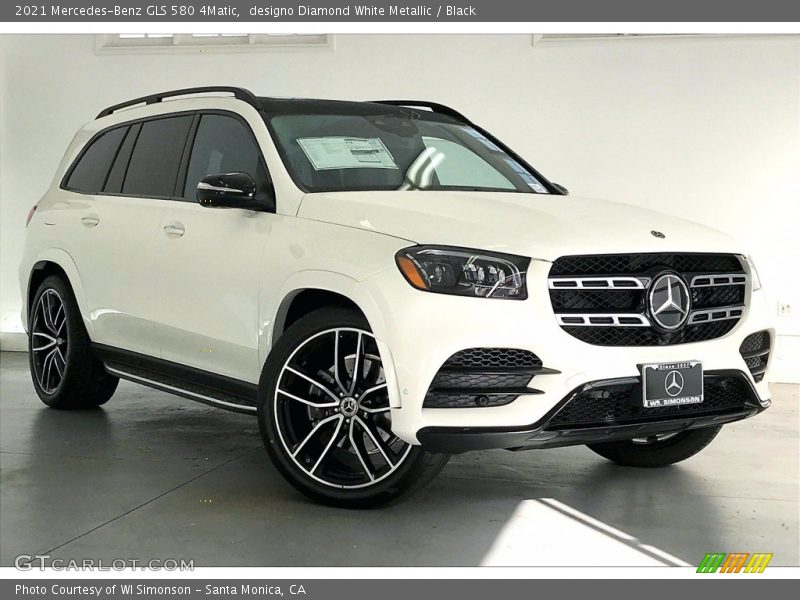 designo Diamond White Metallic / Black 2021 Mercedes-Benz GLS 580 4Matic