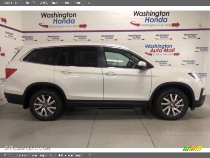 Platinum White Pearl / Black 2021 Honda Pilot EX-L AWD