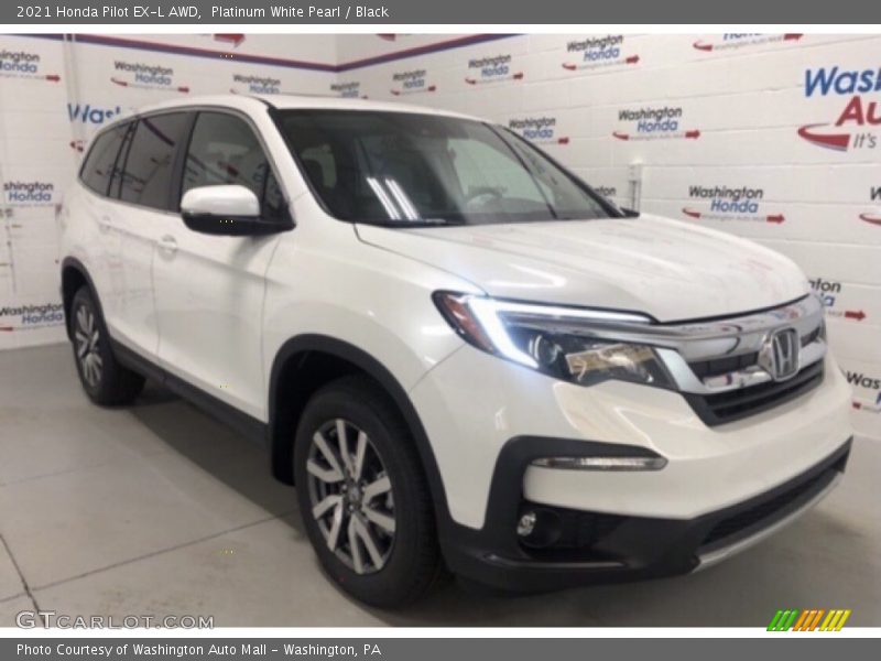 Platinum White Pearl / Black 2021 Honda Pilot EX-L AWD