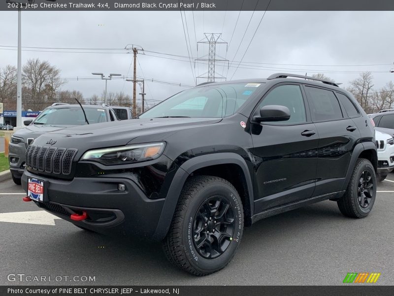 Diamond Black Crystal Pearl / Black 2021 Jeep Cherokee Traihawk 4x4