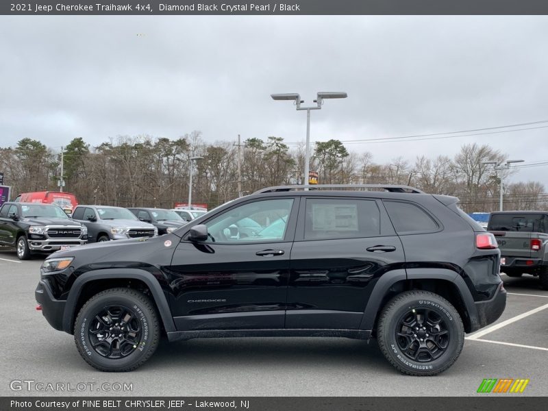 Diamond Black Crystal Pearl / Black 2021 Jeep Cherokee Traihawk 4x4