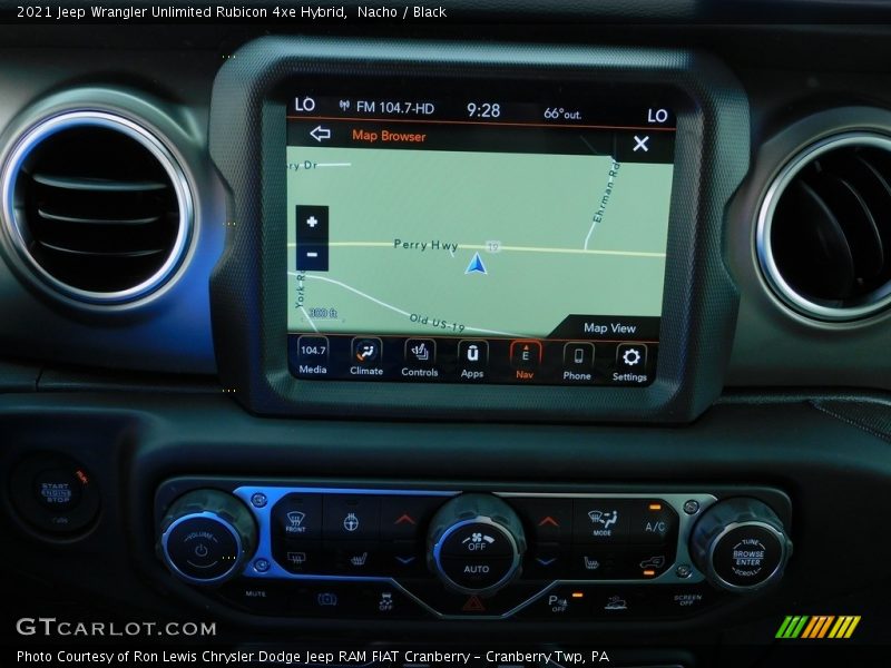 Navigation of 2021 Wrangler Unlimited Rubicon 4xe Hybrid