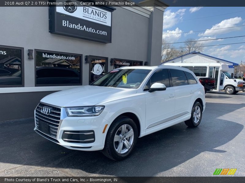 Carrara White / Pistachio Beige 2018 Audi Q7 2.0 TFSI Premium quattro