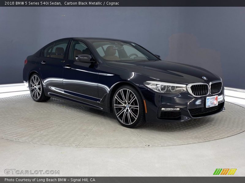 Carbon Black Metallic / Cognac 2018 BMW 5 Series 540i Sedan