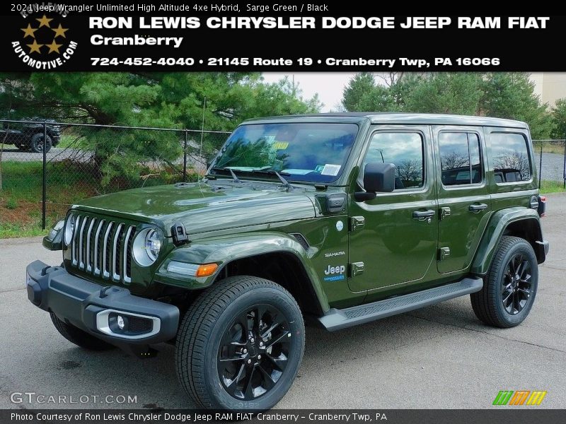 Sarge Green / Black 2021 Jeep Wrangler Unlimited High Altitude 4xe Hybrid