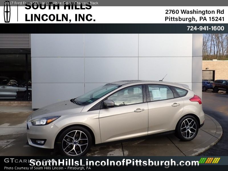 White Gold / Charcoal Black 2017 Ford Focus SEL Hatch