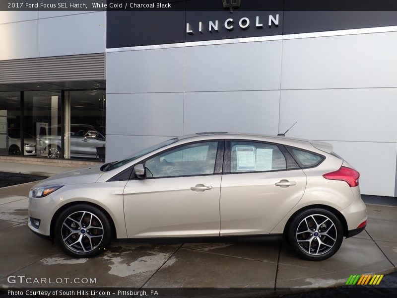 White Gold / Charcoal Black 2017 Ford Focus SEL Hatch