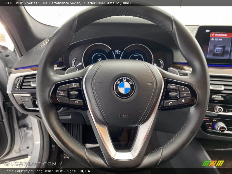 Glacier Silver Metallic / Black 2018 BMW 5 Series 530e iPerfomance Sedan