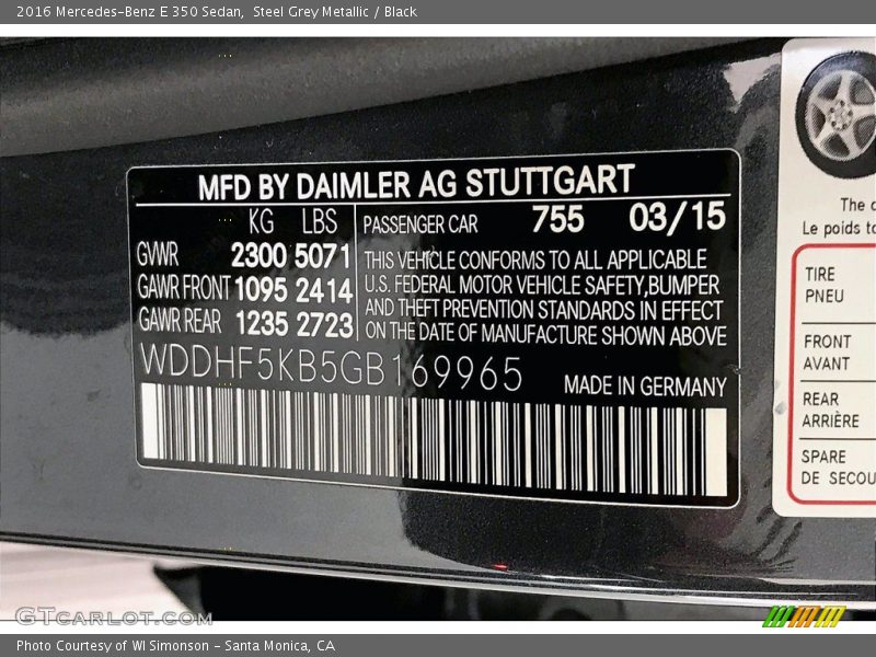 Steel Grey Metallic / Black 2016 Mercedes-Benz E 350 Sedan