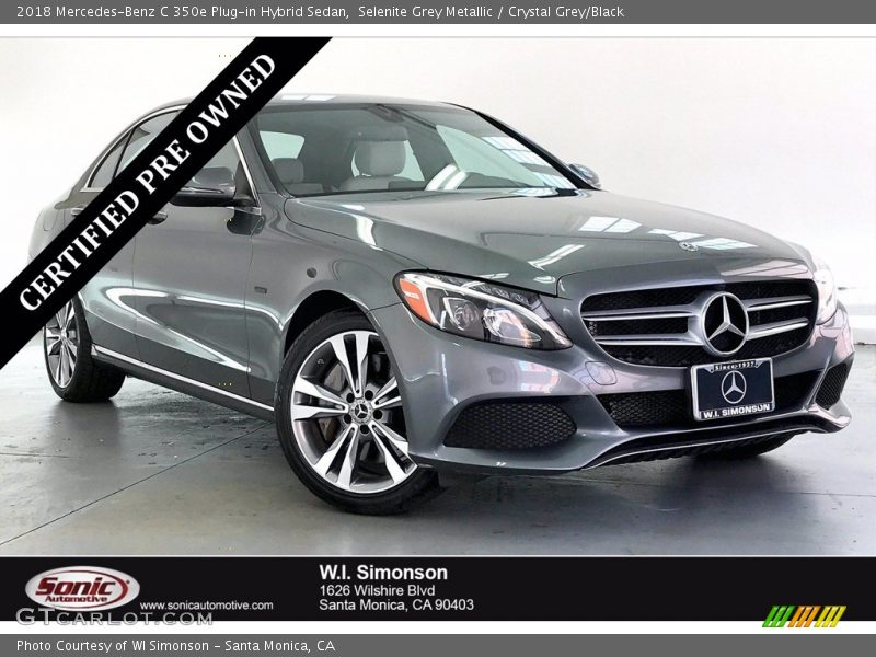 Selenite Grey Metallic / Crystal Grey/Black 2018 Mercedes-Benz C 350e Plug-in Hybrid Sedan