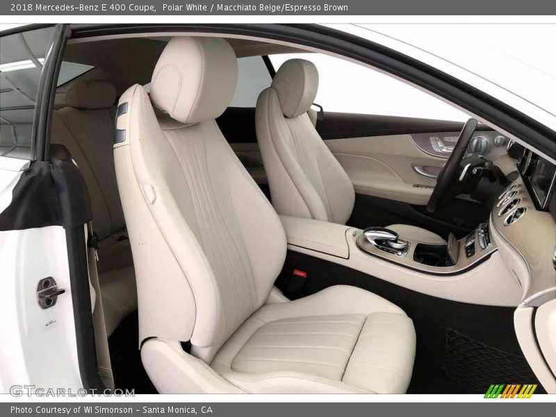 Polar White / Macchiato Beige/Espresso Brown 2018 Mercedes-Benz E 400 Coupe