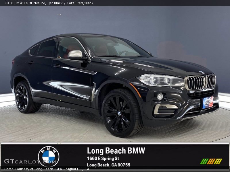 Jet Black / Coral Red/Black 2018 BMW X6 sDrive35i