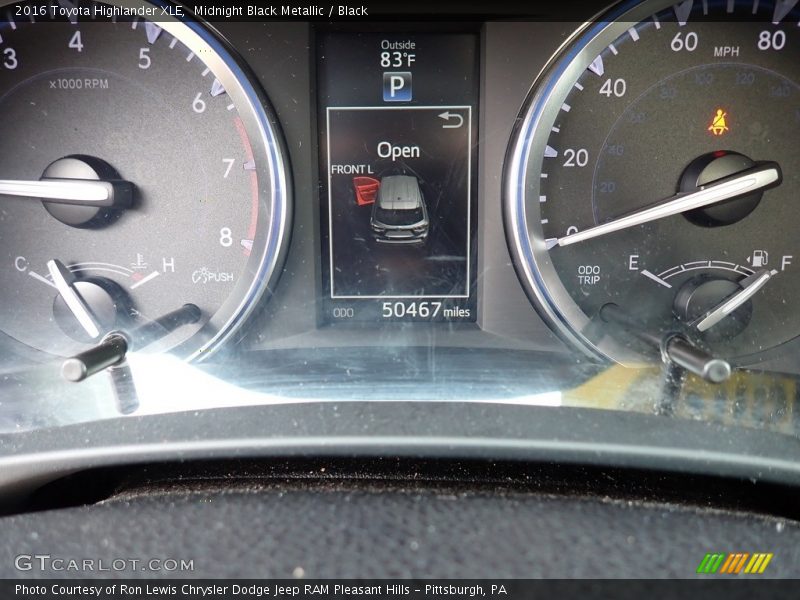 Midnight Black Metallic / Black 2016 Toyota Highlander XLE