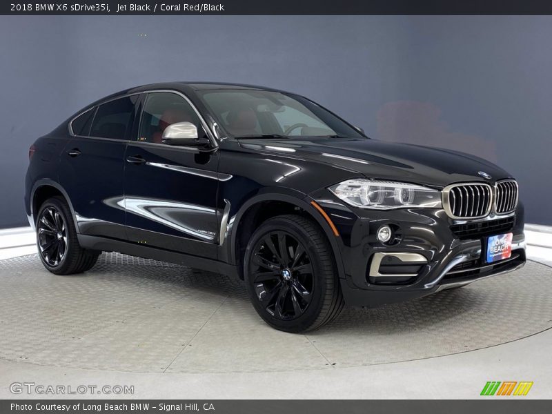 Jet Black / Coral Red/Black 2018 BMW X6 sDrive35i