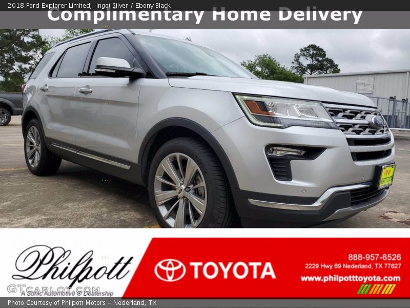 Ingot Silver / Ebony Black 2018 Ford Explorer Limited